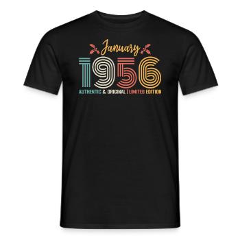 Januar 1956 Geburtstag Januar 1956 Retro - Männer T-Shirt - Schwarz - Vorne - AI Model Male 178 light (178cm)
