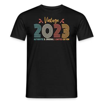 Geburtstag 2023 Geburtstag 2023 Retro - Männer T-Shirt - Schwarz - Vorne - AI Model Male 178 light (178cm)
