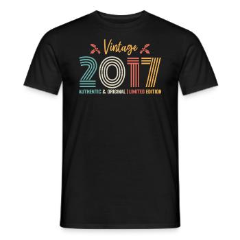 Birthday 2017 Birthday Born in 2017 Retro - Men's T-Shirt - black - Front - AI Model Male 178 light (178cm)