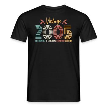 Geburtstag 2005 Geburtstag Jahrgang 2005 Retro - Männer T-Shirt - Schwarz - Vorne - AI Model Male 178 light (178cm)