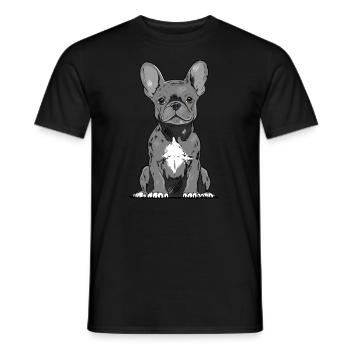 French Bulldog - Men's T-Shirt - black - Front - AI Model Male 178 light (178cm)