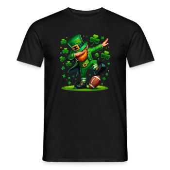 St Patrick's Day Irish Party Green Dabbing Leprechaun - Men's T-Shirt - black - Front - AI Model Male 178 light (178cm)