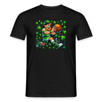 St Patrick's Day Irish Party Green Basketball Leprechaun - Men's T-Shirt - black - Front - AI Model Male 178 light (178cm)