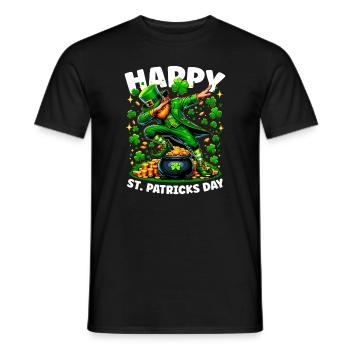Happy St Patrick's Day Irish Party Green Leprechaun - Men's T-Shirt - black - Front - AI Model Male 178 light (178cm)