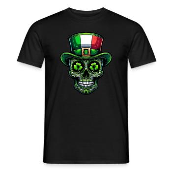 Sugar Skull Irish Irland Kleeblatt St Patricks Day - Männer T-Shirt - Schwarz - Vorne - AI Model Male 178 light (178cm)
