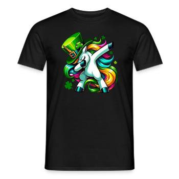Irish Einhorn Grün Kleeblatt St Patricks Day - Männer T-Shirt - Schwarz - Vorne - AI Model Male 178 light (178cm)