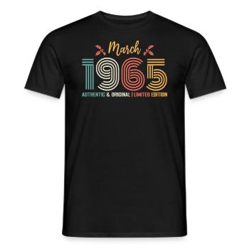 Mars 1965 anniversaire Mars 1965 rétro - T-shirt homme - noir - Devant - AI Model Male 178 light (178cm)