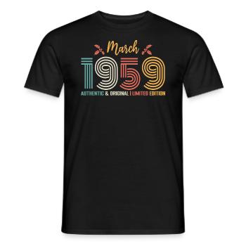 März 1959 Jubiläum März 1959 Retro - Männer T-Shirt - Schwarz - Vorne - AI Model Male 178 light (178cm)