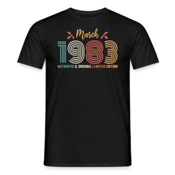 März 1983 Geburtstag März 1983 Retro - Männer T-Shirt - Schwarz - Vorne - AI Model Male 178 light (178cm)