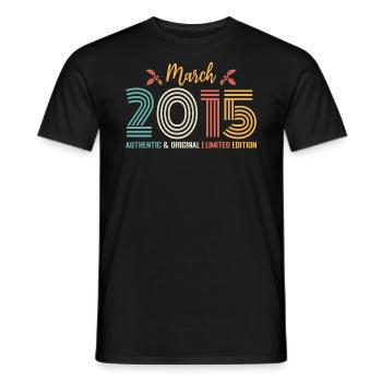 Mars 2015 anniversaire Mars 2015 rétro - T-shirt homme - noir - Devant - AI Model Male 178 light (178cm)