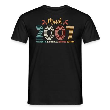 März 2007 Jubiläum März 2007 Retro - Männer T-Shirt - Schwarz - Vorne - AI Model Male 178 light (178cm)
