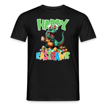 Dinosaure Trex garçons panier de Pâques lapin de Pâques joyeux - T-shirt homme - noir - Devant - AI Model Male 178 light (178cm)