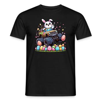 Monster Truck Boys Panier de Pâques Lapin de Pâques Kawaii - T-shirt homme - noir - Devant - AI Model Male 178 light (178cm)