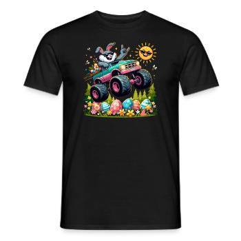 Monster Truck Boys Panier de Pâques lapin de Pâques Merry - T-shirt homme - noir - Devant - AI Model Male 178 light (178cm)