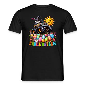 Monster Truck Easter Basket Easter Bunny Happy Easter - Men's T-Shirt - black - Front - AI Model Male 178 light (178cm)