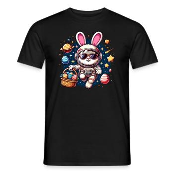 Lapin de Pâques Astronaute Garçons Filles Panier De Pâques - T-shirt homme - noir - Devant - AI Model Male 178 light (178cm)