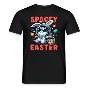 Lapin de Pâques Astronaute Garçons Filles Panier De Pâques - T-shirt homme - noir - Devant - AI Model Male 178 light (178cm)