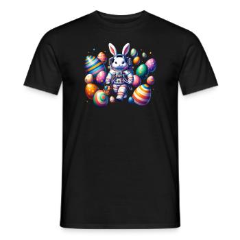 Lapin de Pâques Astronaute Garçons Filles Panier De Pâques - T-shirt homme - noir - Devant - AI Model Male 178 light (178cm)