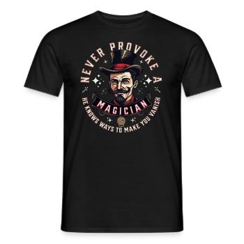 Ne provoquez jamais un magicien - dicton drôle et cool - T-shirt homme - noir - Devant - AI Model Male 178 light (178cm)