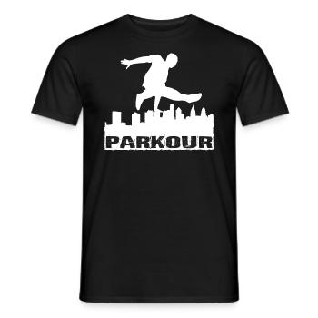 Parkour - Männer T-Shirt - Schwarz - Vorne - AI Model Male 178 light (178cm)