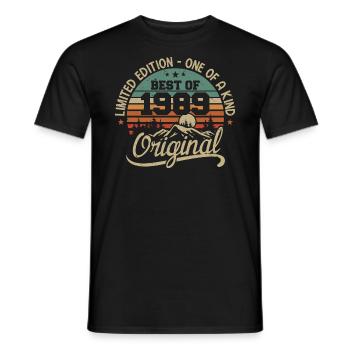 Vintage 1989 Légende - Rétro Cadeau D’anniversaire - T-shirt homme - noir - Devant - AI Model Male 178 light (178cm)