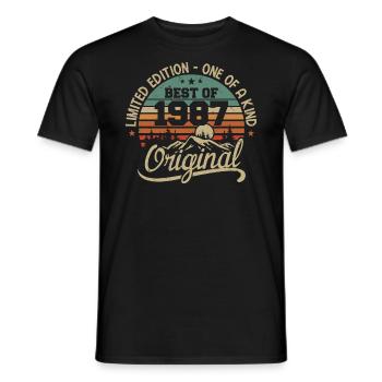 Vintage 1987 Légende - Rétro Cadeau D’anniversaire - T-shirt homme - noir - Devant - AI Model Male 178 light (178cm)