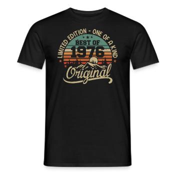 Vintage 1976 Légende - Rétro Cadeau D’anniversaire - T-shirt homme - noir - Devant - AI Model Male 178 light (178cm)