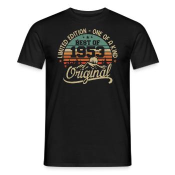Vintage 1953 Légende - Rétro Cadeau D’anniversaire - T-shirt homme - noir - Devant - AI Model Male 178 light (178cm)