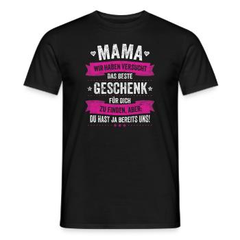 Le meilleur cadeau, c’est nous Maman Fête des Mères - T-shirt homme - noir - Devant - AI Model Male 178 light (178cm)