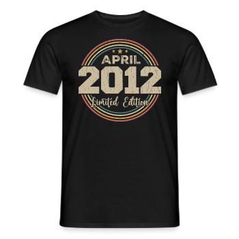 April 2012 Birthday Gift April 2012 Retro - Men's T-Shirt - black - Front - AI Model Male 178 light (178cm)