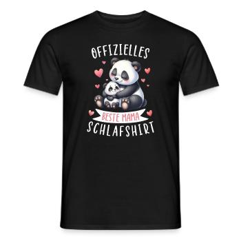 Chemise de sommeil officielle Best Mom Panda Bear Panda - T-shirt homme - noir - Devant - AI Model Male 178 light (178cm)