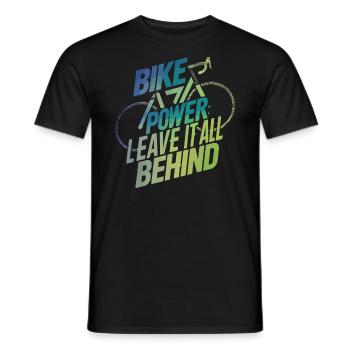 La puissance du vélo - laissez tout derrière vous - T-shirt homme - noir - Devant - AI Model Male 178 light (178cm)