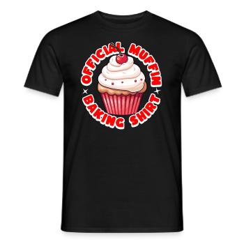 Offizielles Muffin-Backshirt - cooles Gebäck-T-Shirt - Männer T-Shirt - Schwarz - Vorne - AI Model Male 178 light (178cm)