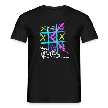 Votre jeu, vos règles pour les fans d’art streetwear - T-shirt homme - noir - Devant - AI Model Male 178 light (178cm)