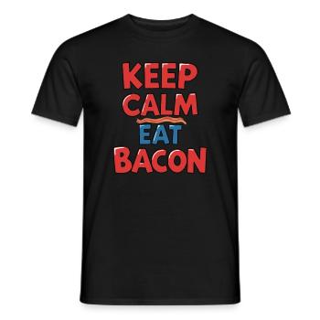 Restez calme et mangez du bacon barbecue barbecue - T-shirt homme - noir - Devant - AI Model Male 178 light (178cm)