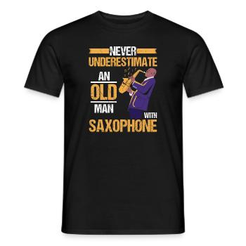 Ne sous-estimez jamais un vieil homme - T-shirt homme - noir - Devant - AI Model Male 178 light (178cm)