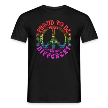 Stolz darauf, anders zu sein - Peace Logo Pride Love - Männer T-Shirt - Schwarz - Vorne - AI Model Male 178 light (178cm)