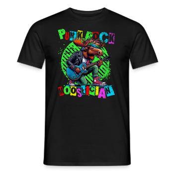 Punk Rock Mooseician - Punk Moose jouant de la guitare - T-shirt homme - noir - Devant - AI Model Male 178 light (178cm)