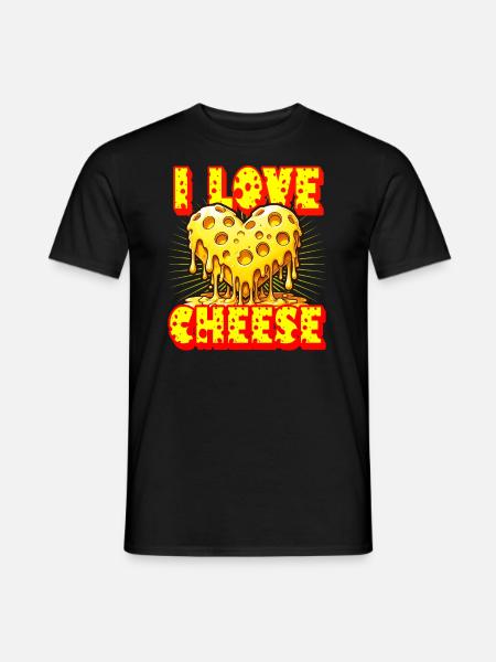 I love cheese - Men's T-Shirt - black