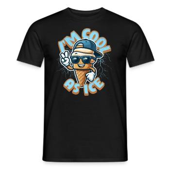 Ich bin cool wie Eis - süßes Kawaii Eiscreme-Maskottchen - Männer T-Shirt - Schwarz - Vorne - AI Model Male 178 light (178cm)
