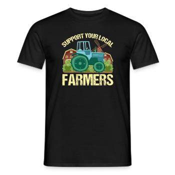 Soutenez vos agriculteurs locaux - T-shirt homme - noir - Devant - AI Model Male 178 light (178cm)