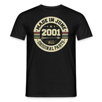 Juin 2001 Cadeau d’anniversaire Juin 2001 Juin 2001 - T-shirt homme - noir - Devant - AI Model Male 178 light (178cm)