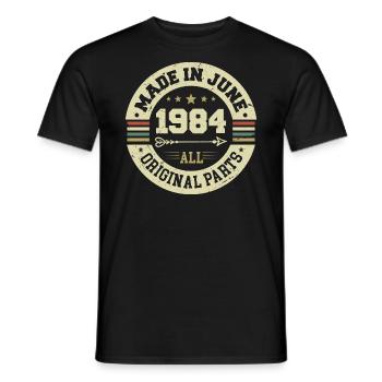 Juni 1984 Geburtstagsgeschenk Juni 1984 Juni 1984 - Männer T-Shirt - Schwarz - Vorne - AI Model Male 178 light (178cm)