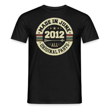 June 2012 Birthday Present June 2012 June 2012 - Men's T-Shirt - black - Front - AI Model Male 178 light (178cm)