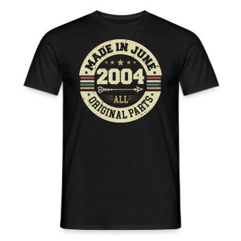 Juni 2004 Geburtstagsgeschenk Juni 2004 Juni 2004 - Männer T-Shirt - Schwarz - Vorne - AI Model Male 178 light (178cm)