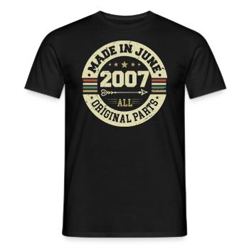 Juni 2007 Geburtstagsgeschenk Juni 2007 Juni 2007 - Männer T-Shirt - Schwarz - Vorne - AI Model Male 178 light (178cm)