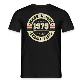 June 1979 Birthday Present June 1979 June 1979 - Men's T-Shirt - black - Front - AI Model Male 178 light (178cm)
