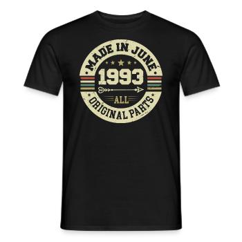 Juni 1993 Geburtstagsgeschenk Juni 1993 Juni 1993 - Männer T-Shirt - Schwarz - Vorne - AI Model Male 178 light (178cm)