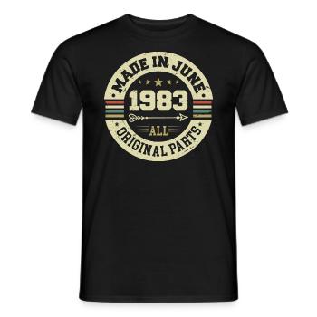 Juni 1983 Geburtstagsgeschenk Juni 1983 Juni 1983 - Männer T-Shirt - Schwarz - Vorne - AI Model Male 178 light (178cm)
