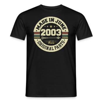 June 2003 Birthday Present June 2003 June 2003 - Men's T-Shirt - black - Front - AI Model Male 178 light (178cm)